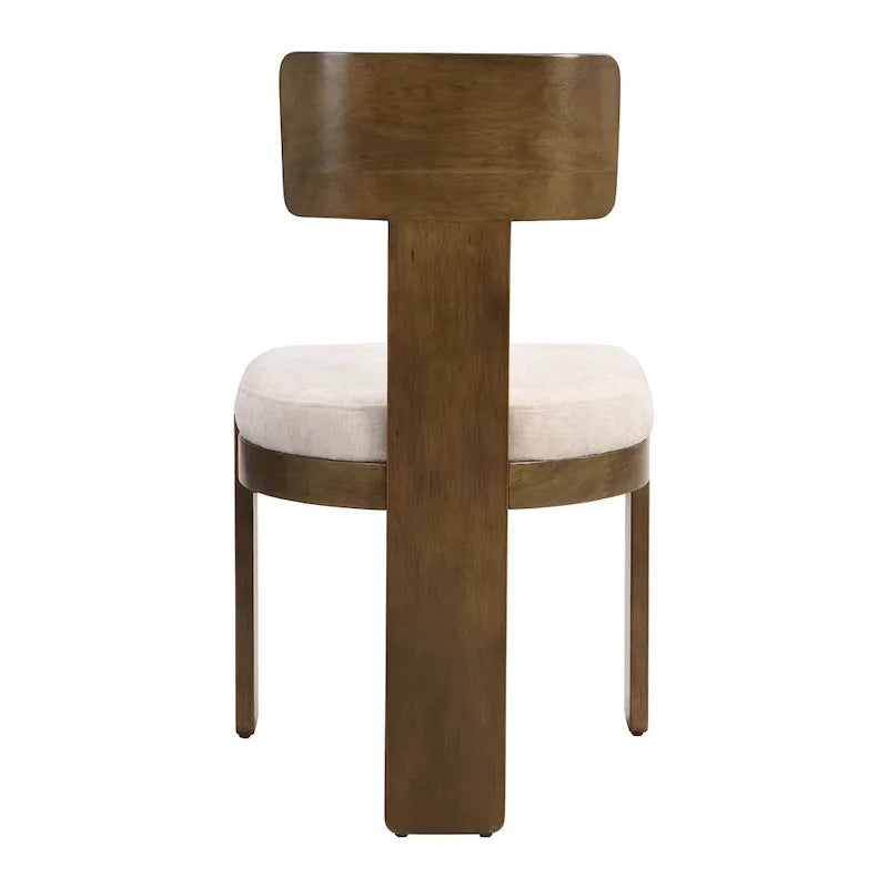 Sedie imbottite per sala da pranzo, telaio marrone scuro / marrone chiaro, set da 2