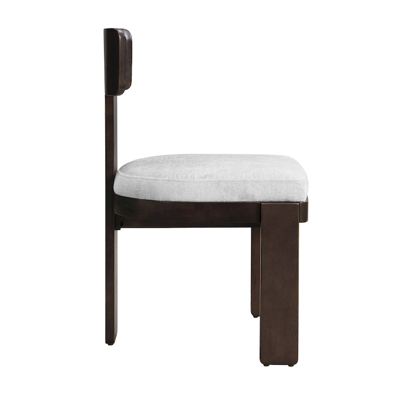 Sedie imbottite per sala da pranzo, telaio marrone scuro / marrone chiaro, set da 2