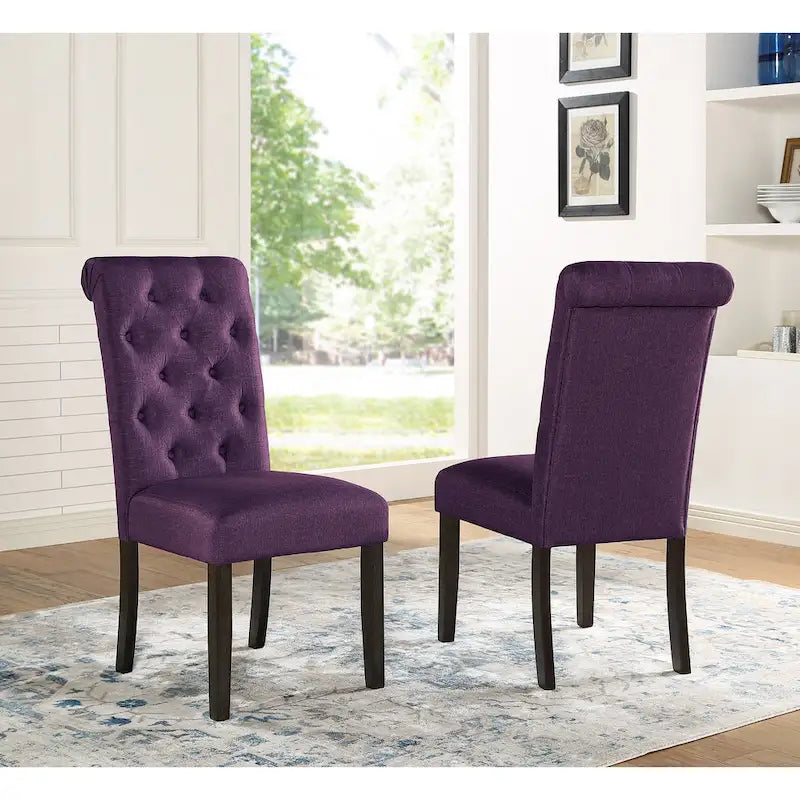 Beige / Blu / Grigio / Viola | Set da pranzo rotondo Cross-Buck | 5 pezzi | 4 posti