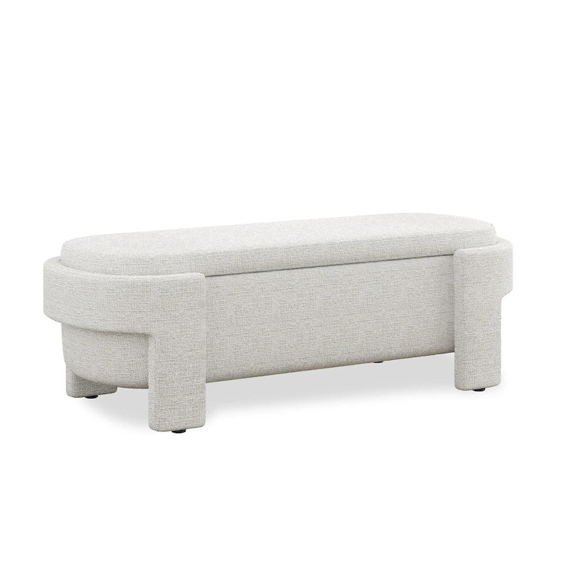 Panca Contenitore in Lino, Blu Scuro / Giallo / Beige, Stile Metà Secolo, 1 Posto