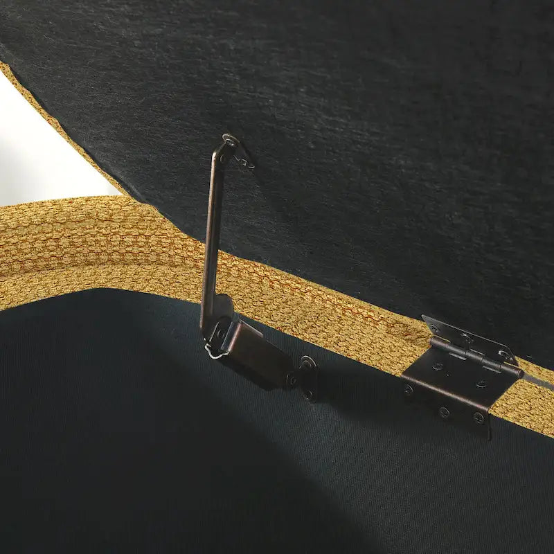 Panca Contenitore in Lino, Blu Scuro / Giallo / Beige, Stile Metà Secolo, 1 Posto