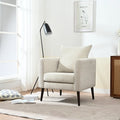 Poltrona a botte – Tessuto in pile, gambe in legno massello, 1-2 posti (Beige / Verde acqua / Verde / Bianco / Verde oliva)