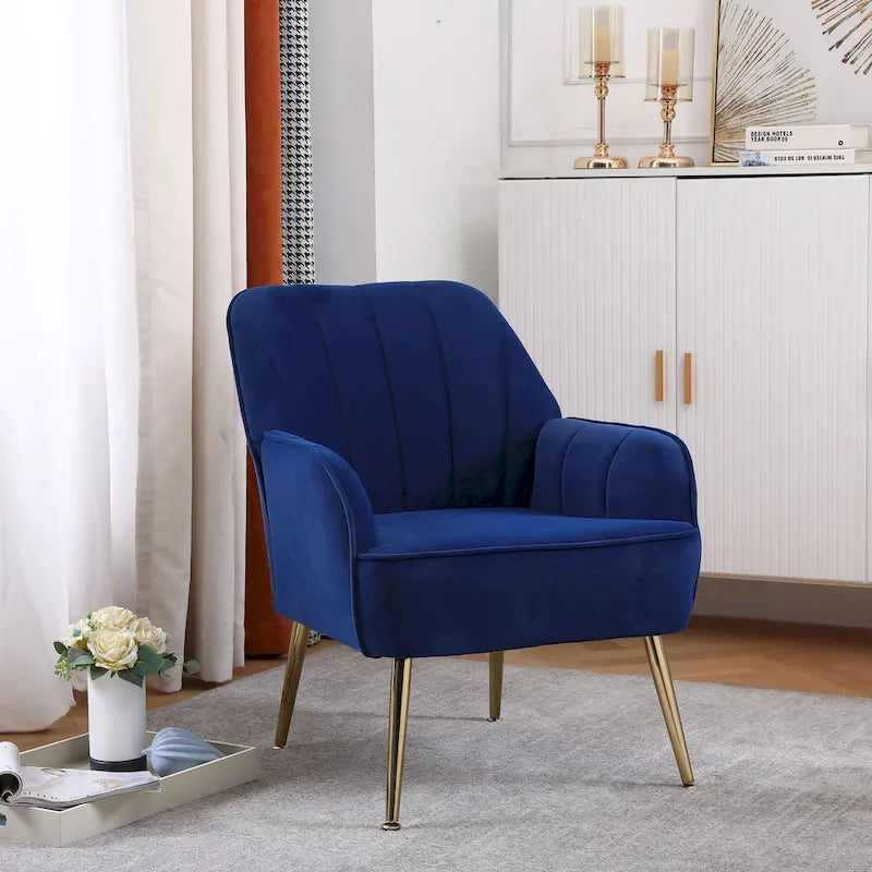 Sedia a dondolo trapuntata con gambe in legno, seduta singola – Disponibile in 6 colori
