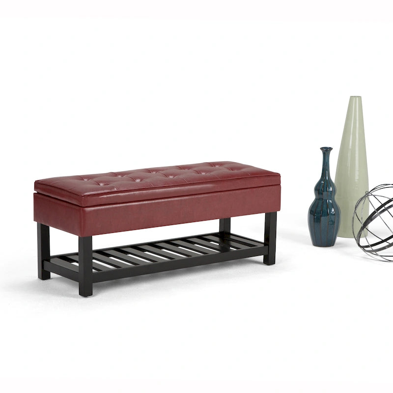 Panca pouf contenitore rettangolare trapuntata multicolore – 2 posti a sedere