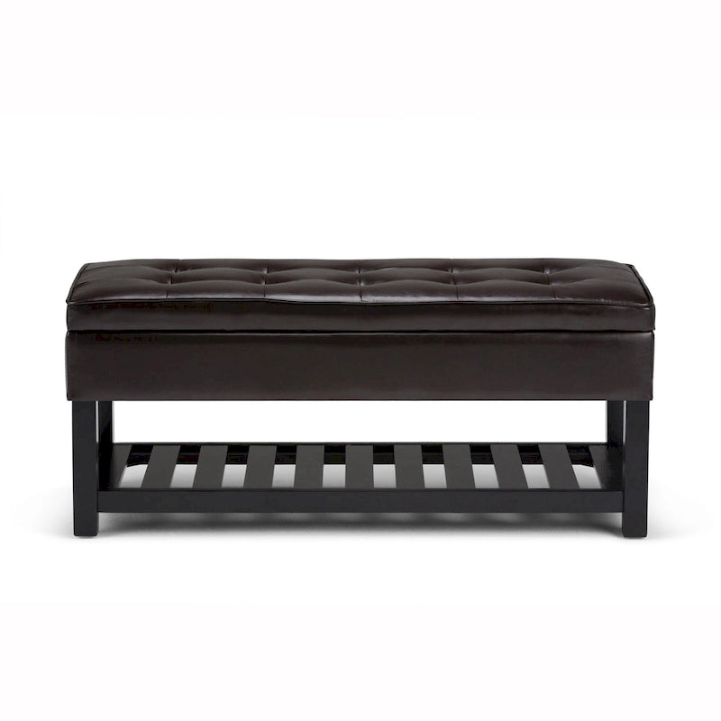 Panca pouf contenitore rettangolare trapuntata multicolore – 2 posti a sedere