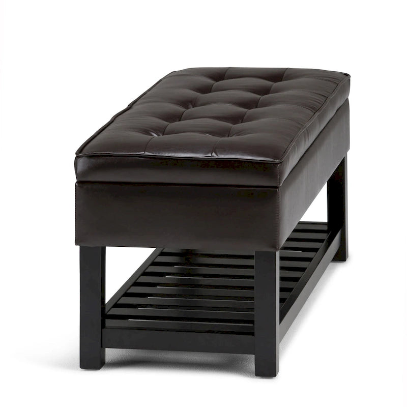 Panca pouf contenitore rettangolare trapuntata multicolore – 2 posti a sedere