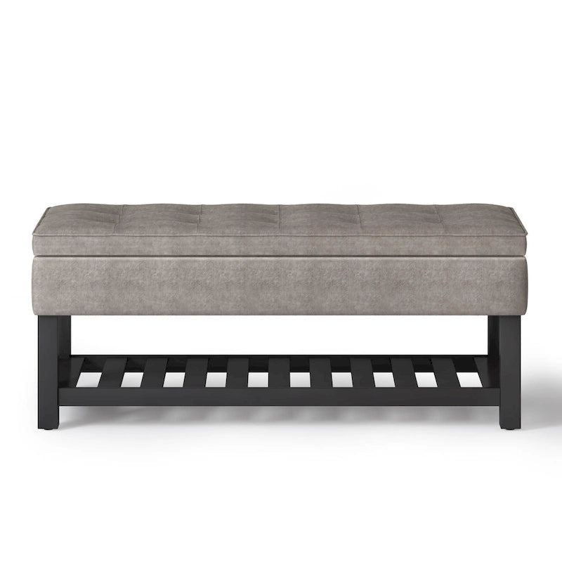 Panca pouf contenitore rettangolare trapuntata multicolore – 2 posti a sedere