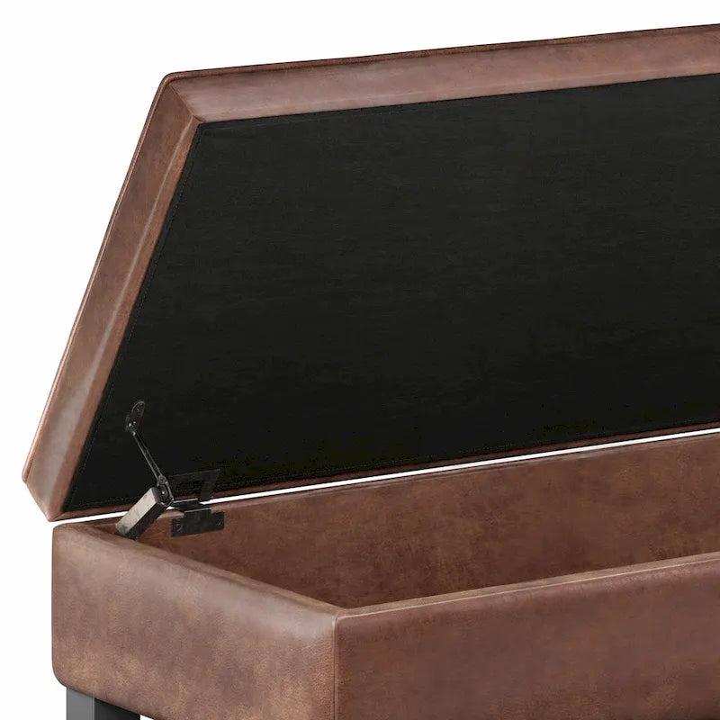 Panca pouf contenitore rettangolare trapuntata multicolore – 2 posti a sedere