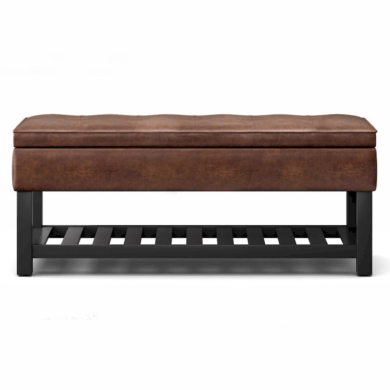 Panca pouf contenitore rettangolare trapuntata multicolore – 2 posti a sedere