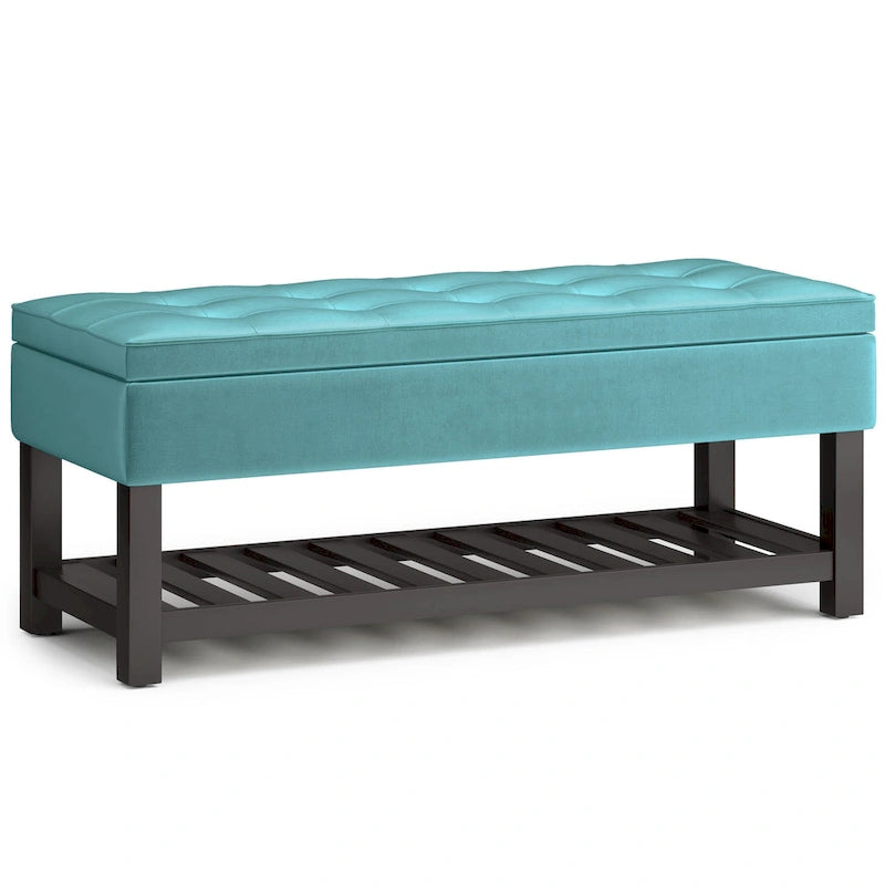 Panca pouf contenitore rettangolare trapuntata multicolore – 2 posti a sedere