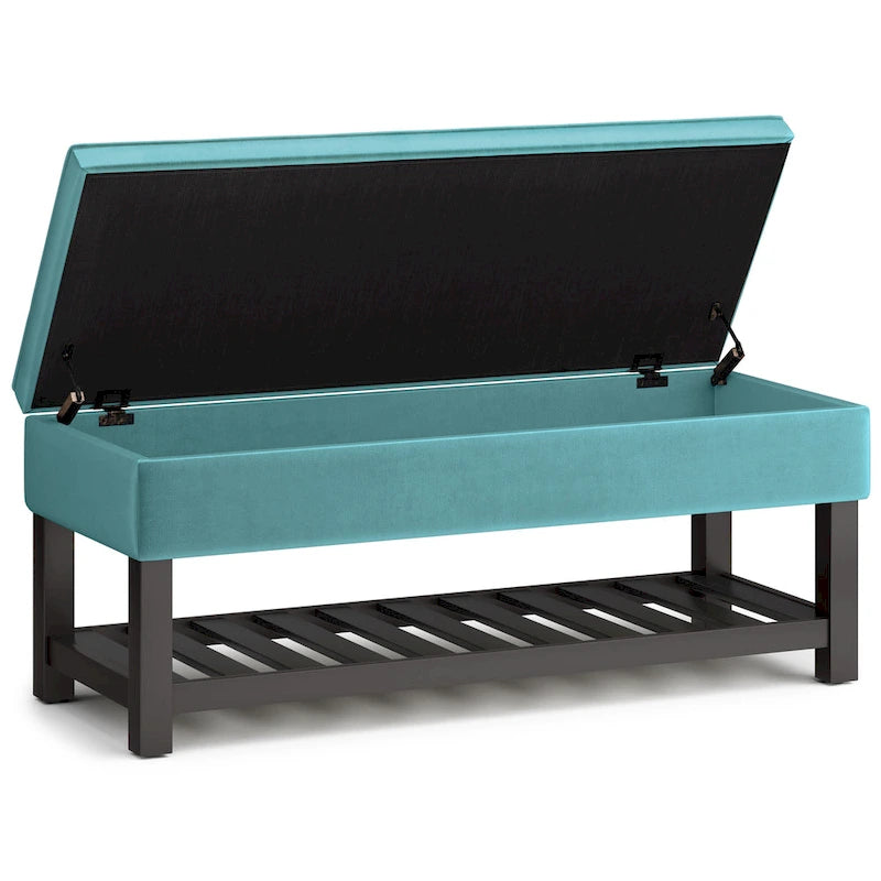 Panca pouf contenitore rettangolare trapuntata multicolore – 2 posti a sedere