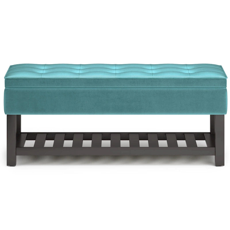 Panca pouf contenitore rettangolare trapuntata multicolore – 2 posti a sedere