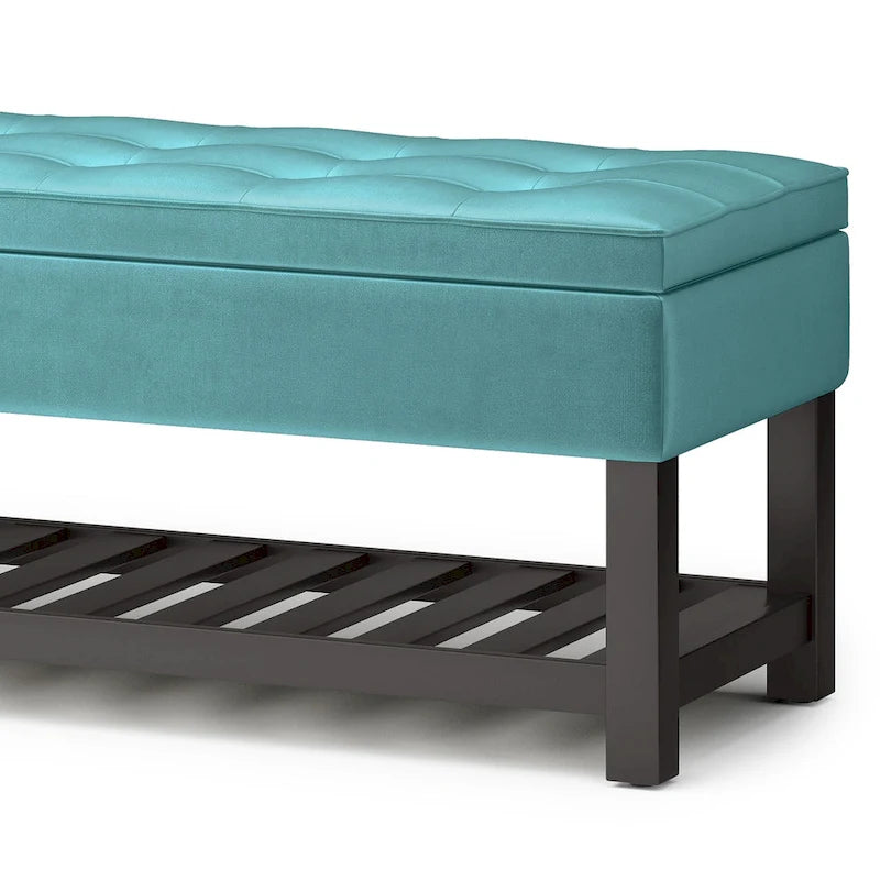 Panca pouf contenitore rettangolare trapuntata multicolore – 2 posti a sedere