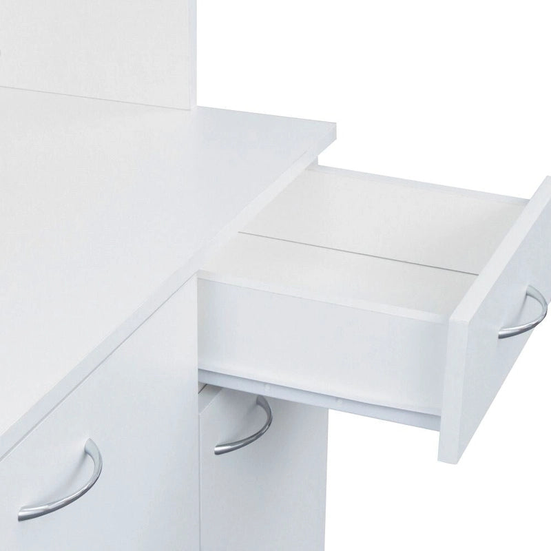 Armadio a 6 ante con cassetto e vano a giorno Marrone / Noce / Bianco / Nero / Naturale