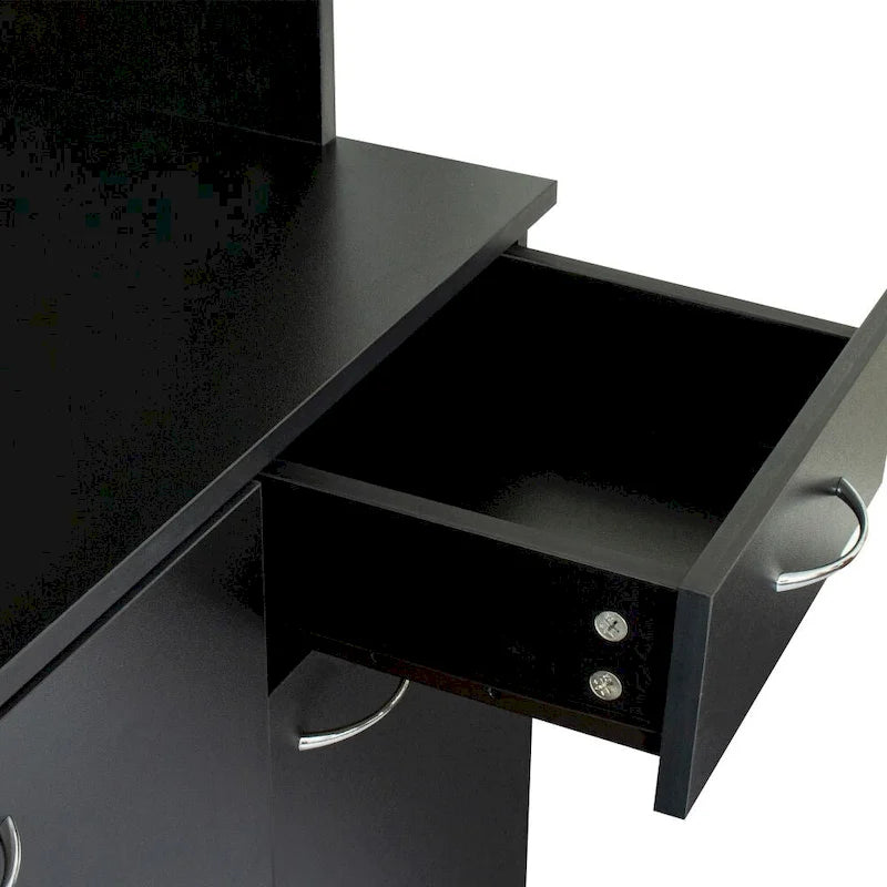 Armadio a 6 ante con cassetto e vano a giorno Marrone / Noce / Bianco / Nero / Naturale