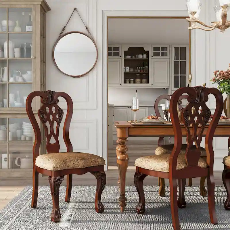 Sedia da pranzo tradizionale Brown Cherry, set da 2
