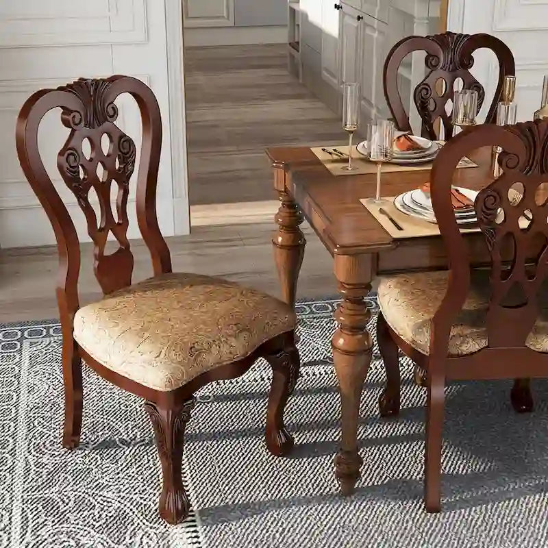 Sedia da pranzo tradizionale Brown Cherry, set da 2