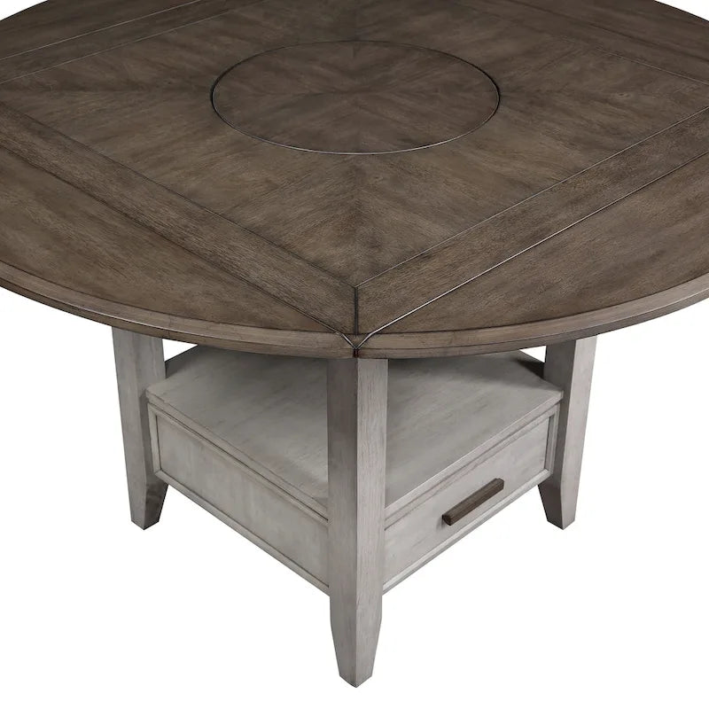 Tavolo da pranzo a ribalta Smokey Alabaster & Honey Brown, altezza bancone – 4 posti