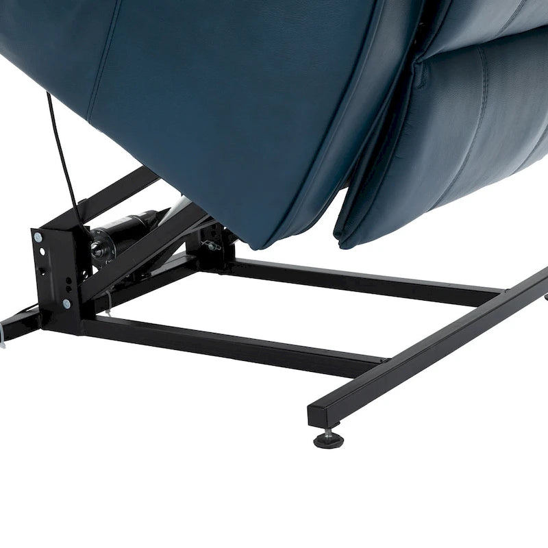 Poltrona reclinabile con sollevamento e massaggio in similpelle Marrone/Blu/Nero – 1 persona