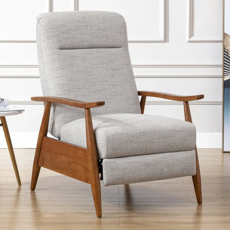 Taylor Wood Arm Push Back Recliner in Performance Fabric by Greyson Living