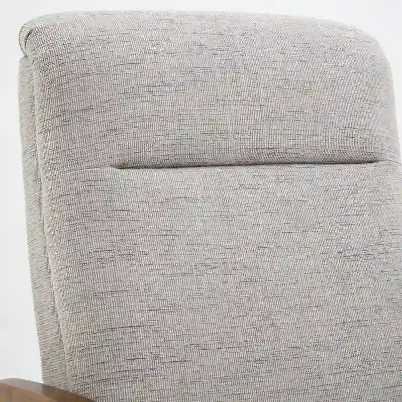 Poltrona reclinabile a spinta con braccioli in legno grigio cenere/Sea Oat, posto singolo