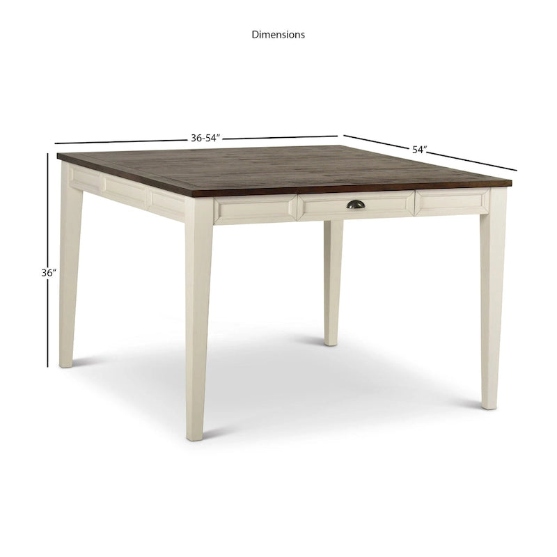 Set da pranzo a 9 pezzi ad altezza bancone – Bianco / Rovere / Misto, 8 posti a sedere