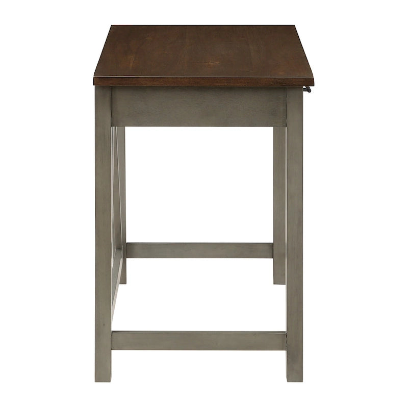 Scrivania rustica antico bianco/grigio ardesia – 1 persona