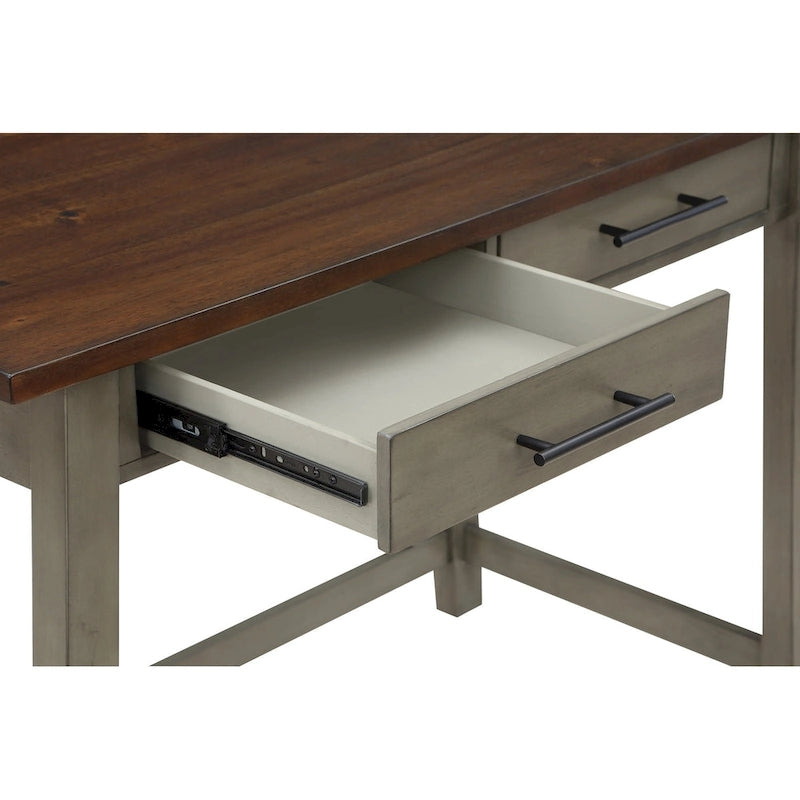 Scrivania rustica antico bianco/grigio ardesia – 1 persona