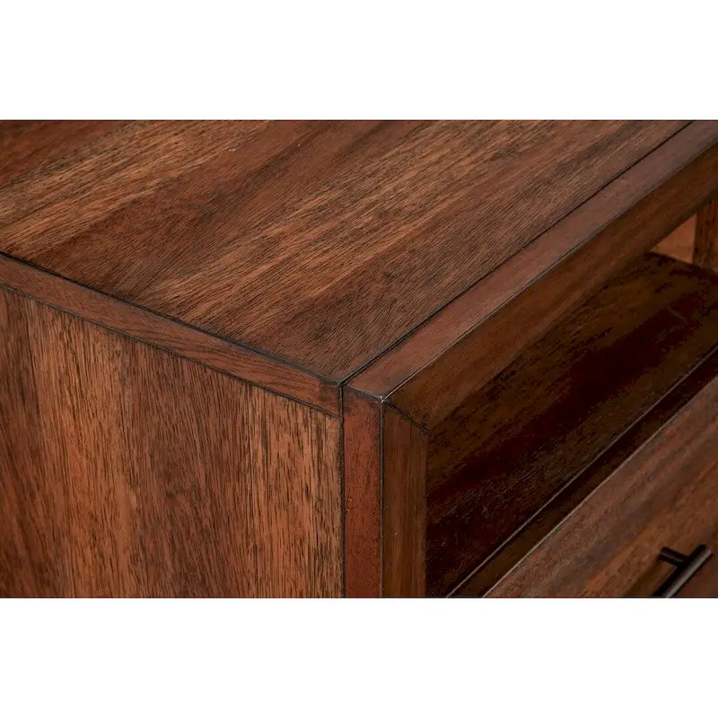 Mobile TV in Legno Marrone con Cassetti e Ripiani Aperti, Adatto a 1 TV