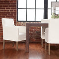 Poltrona in lino beige – Altezza tavolo da pranzo, singola