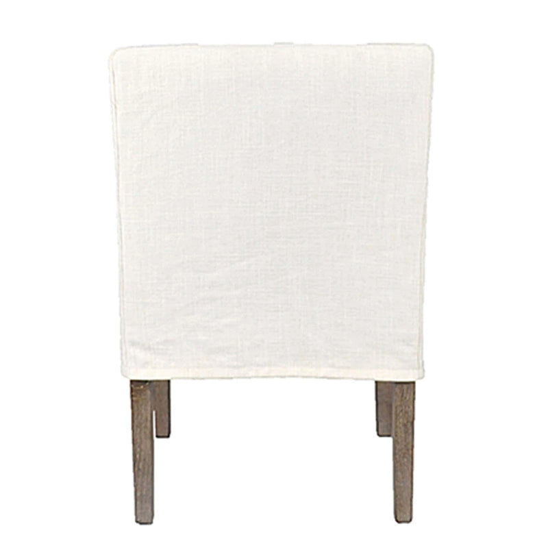 Poltrona in lino beige – Altezza tavolo da pranzo, singola