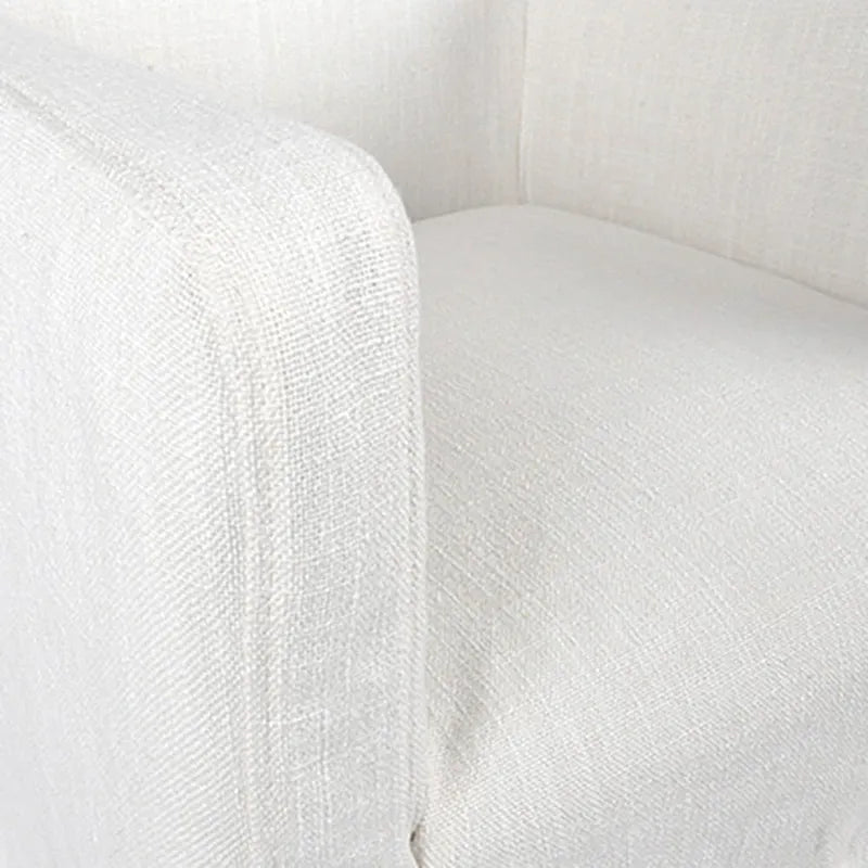 Poltrona in lino beige – Altezza tavolo da pranzo, singola
