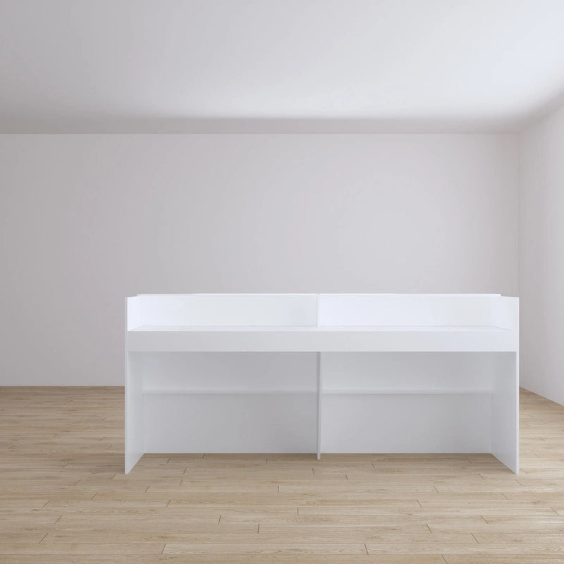 Bancone reception/sportello transazioni laminato bianco e nero – 1-2 persone
