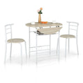 Set tavolo da pranzo rotondo allungabile per 2 persone, in rovere/nero/marrone, gambe in metallo