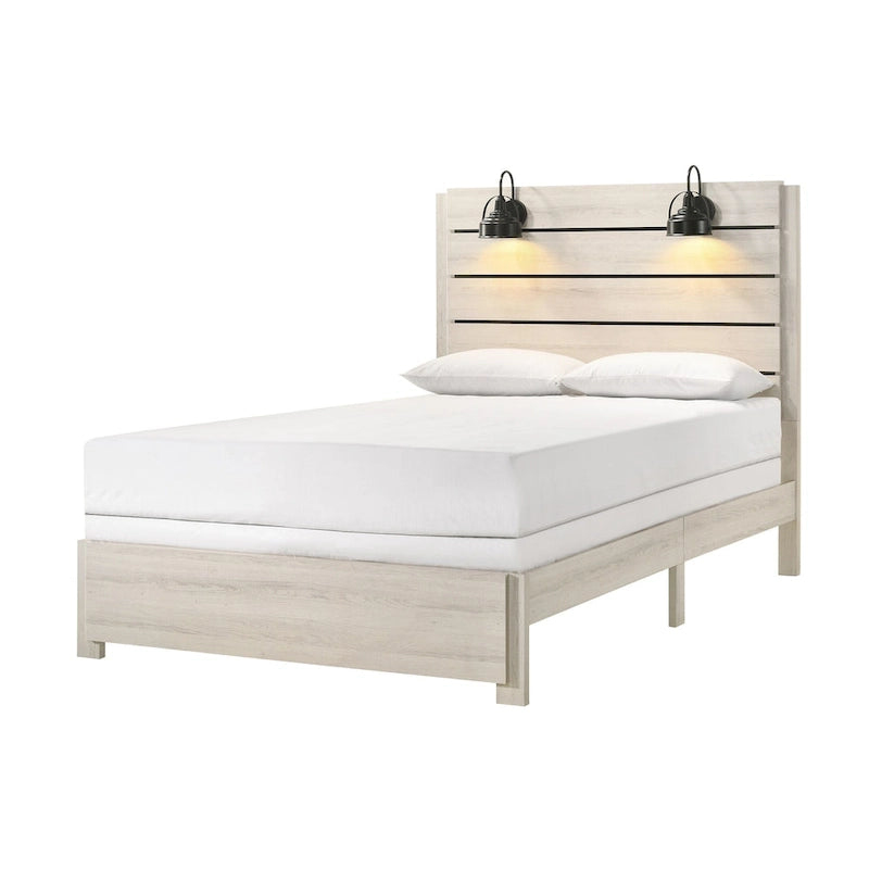 Camera da letto con pannello a LED bianco, 6 pezzi, Queen/King/Full