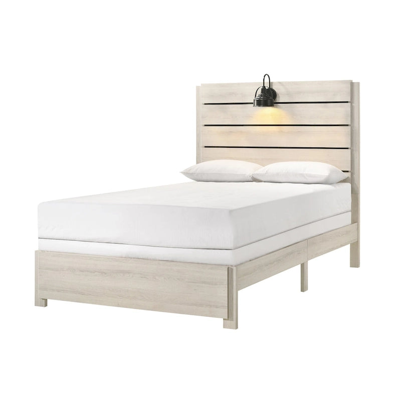 Camera da letto con pannello a LED bianco, 6 pezzi, Queen/King/Full