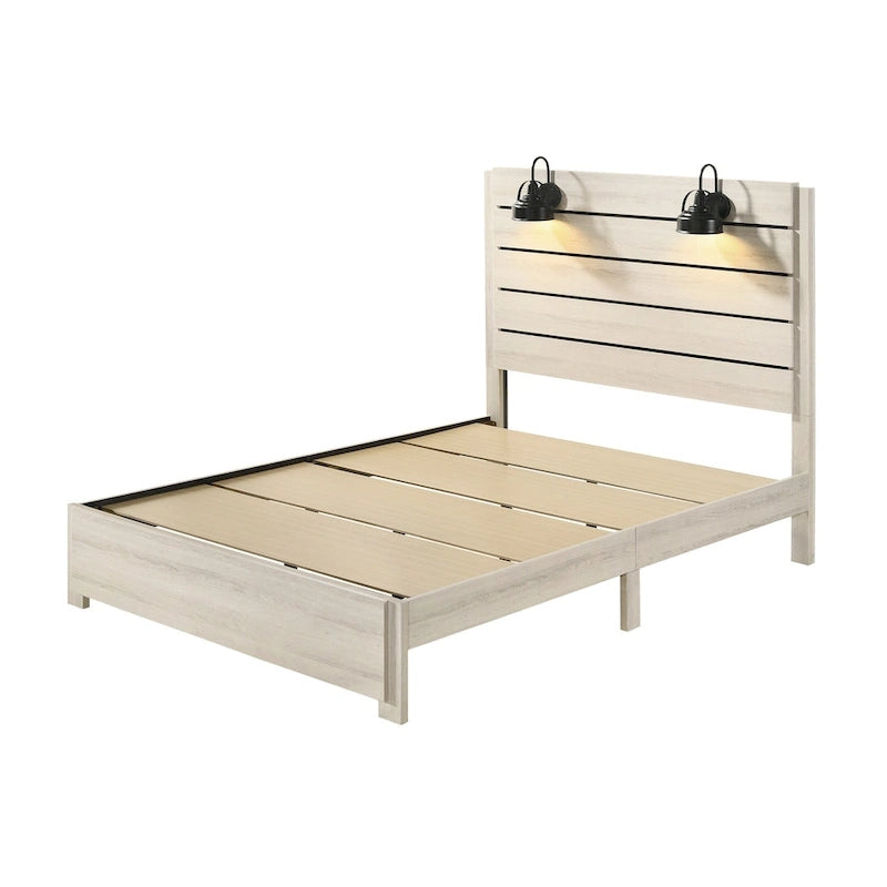 Camera da letto con pannello a LED bianco, 6 pezzi, Queen/King/Full