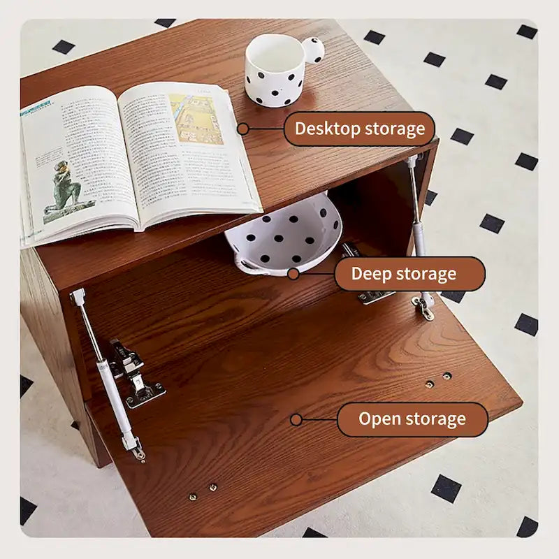 Mobile contenitore componibile in legno massello marrone/nero, 1-4 pezzi