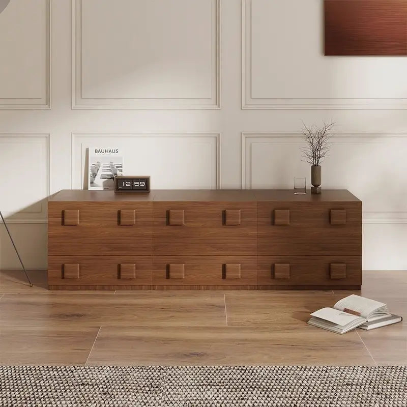 Mobile contenitore componibile in legno massello marrone/nero, 1-4 pezzi
