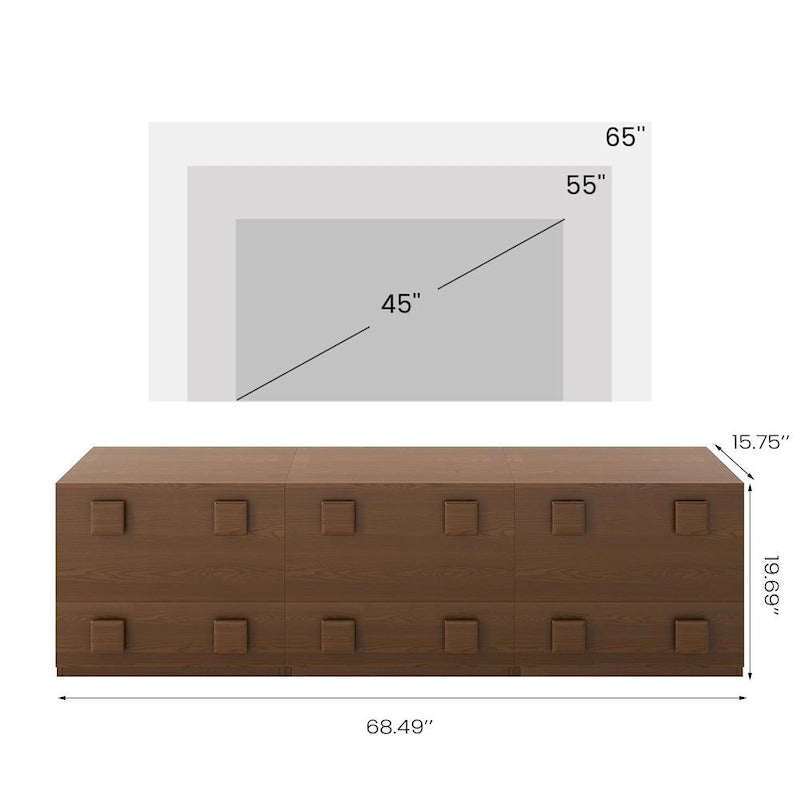 Mobile contenitore componibile in legno massello marrone/nero, 1-4 pezzi