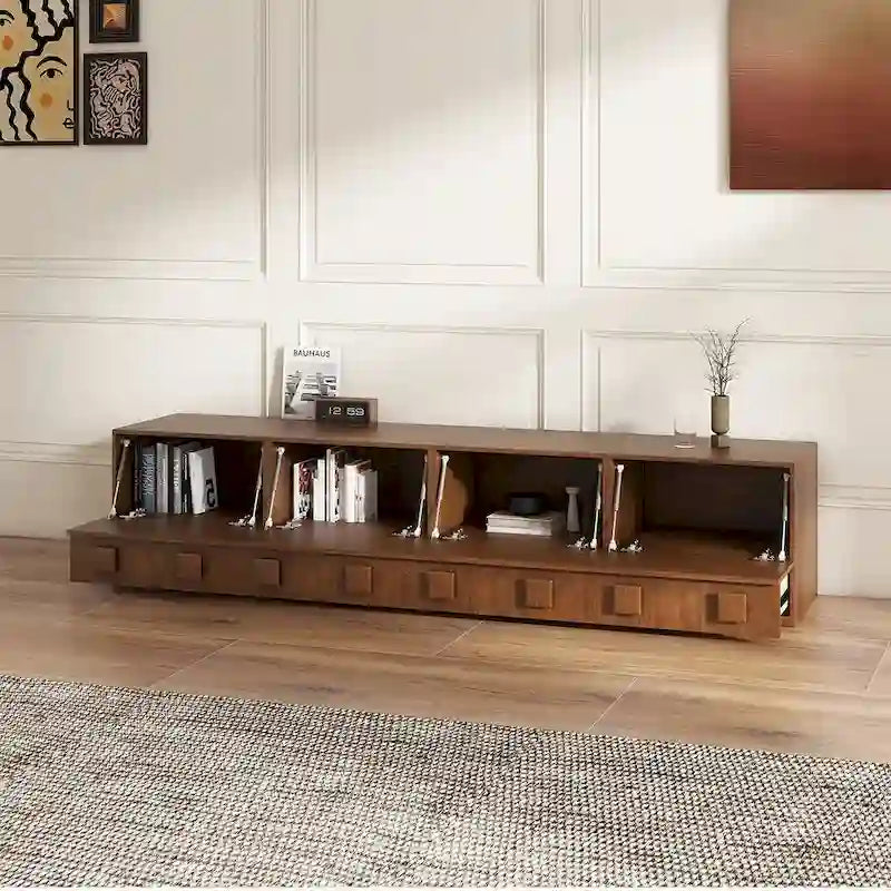 Mobile contenitore componibile in legno massello marrone/nero, 1-4 pezzi