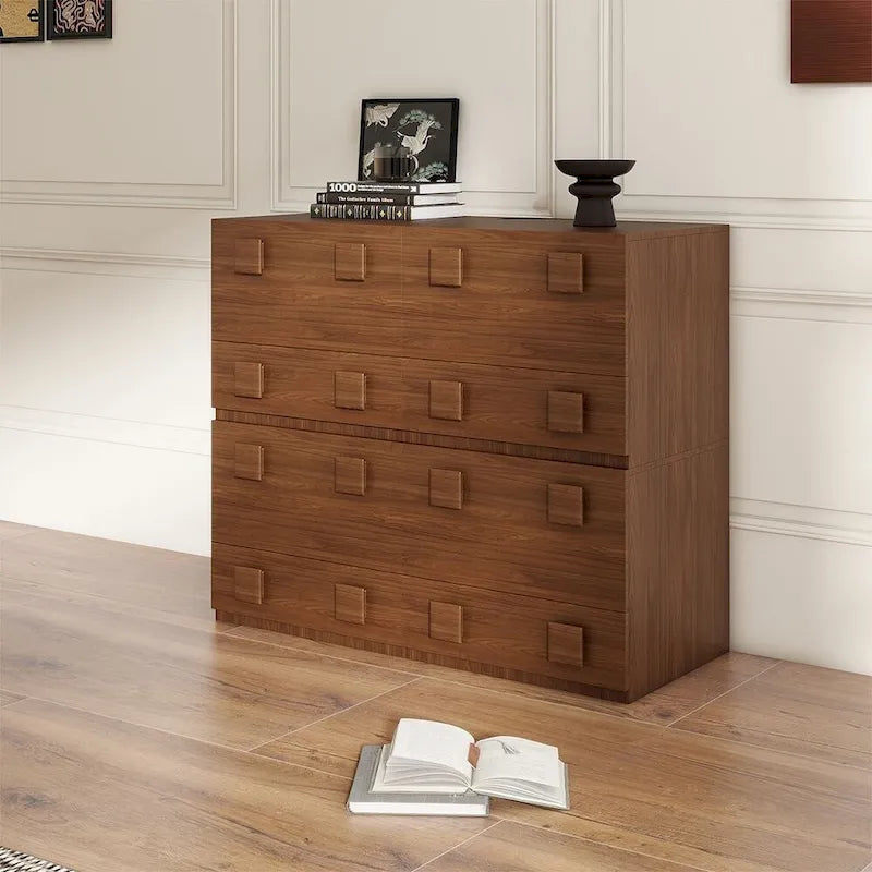 Mobile contenitore componibile in legno massello marrone/nero, 1-4 pezzi