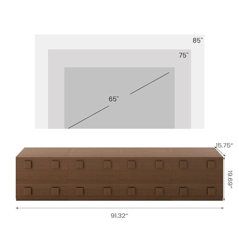 Mobile contenitore componibile in legno massello marrone/nero, 1-4 pezzi