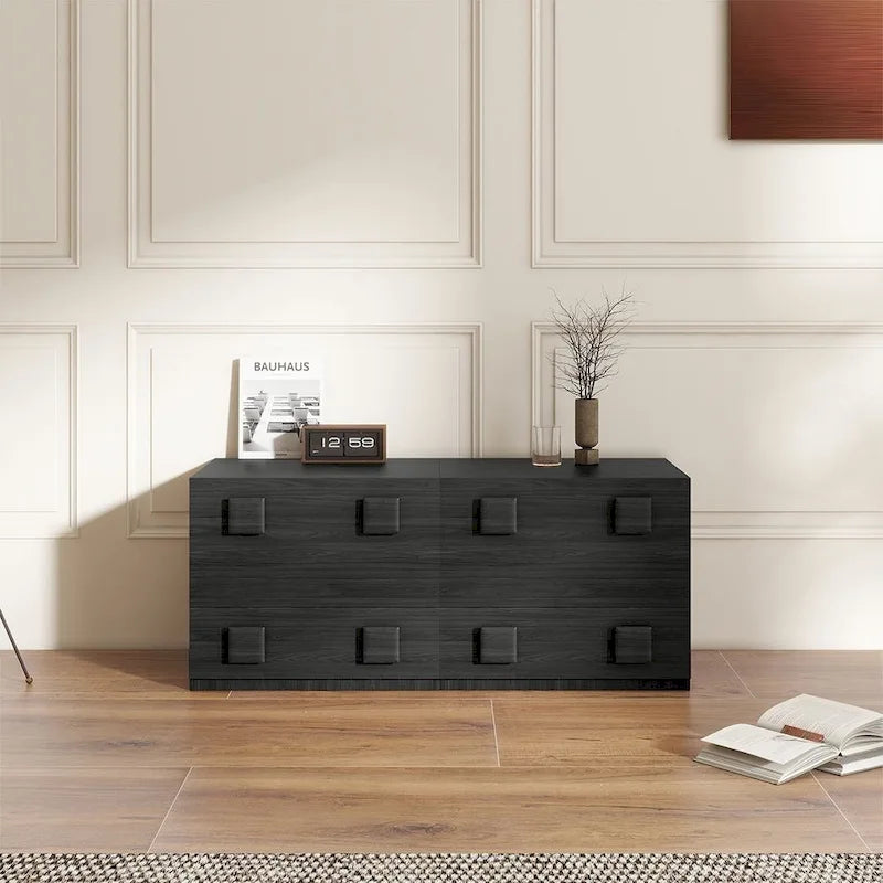 Mobile contenitore componibile in legno massello marrone/nero, 1-4 pezzi