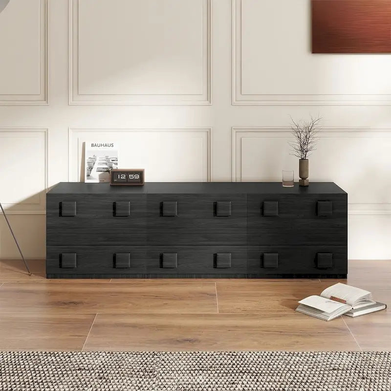Mobile contenitore componibile in legno massello marrone/nero, 1-4 pezzi