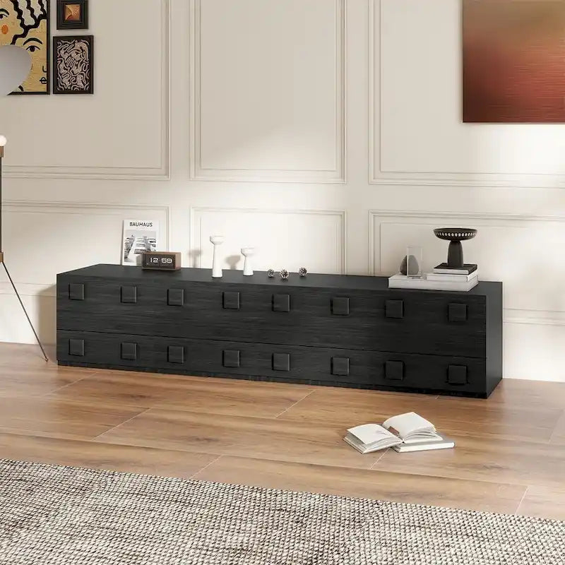 Mobile contenitore componibile in legno massello marrone/nero, 1-4 pezzi