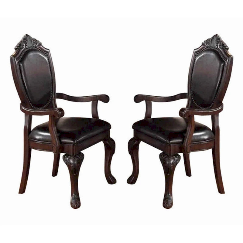 Poltrona tradizionale marrone espresso, set di 2