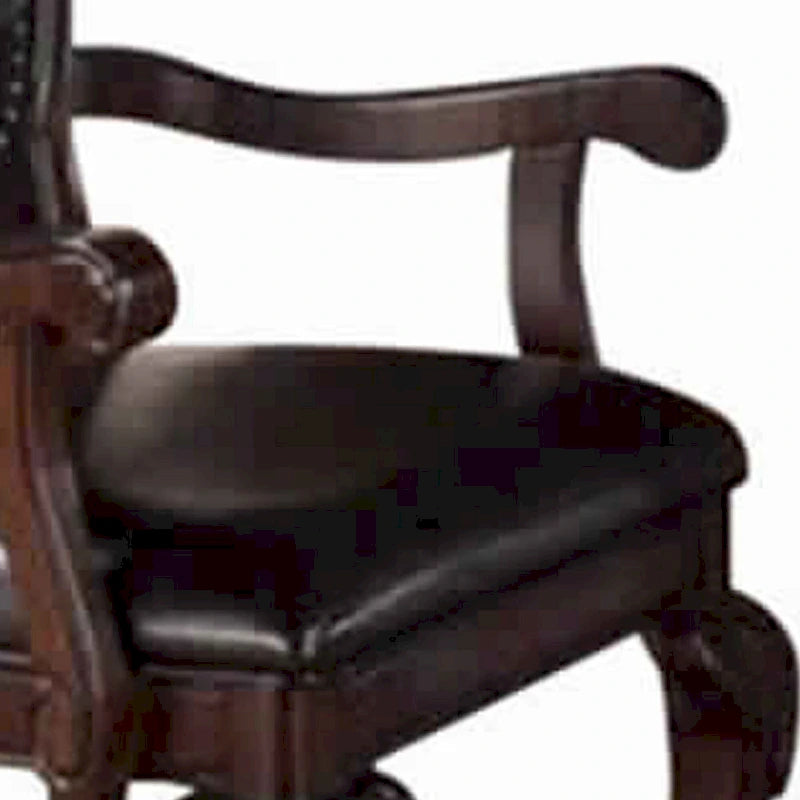 Poltrona tradizionale marrone espresso, set di 2