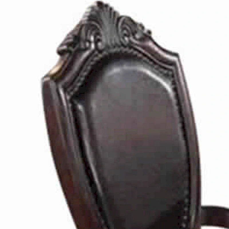 Poltrona tradizionale marrone espresso, set di 2