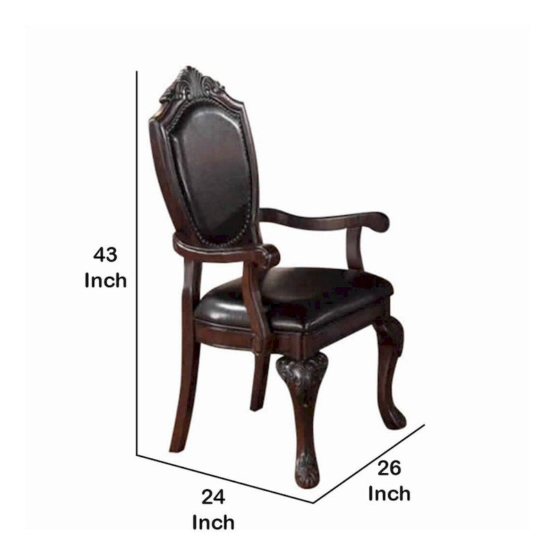 Poltrona tradizionale marrone espresso, set di 2